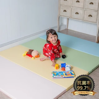 【Mang Mang 小鹿蔓蔓】兒童抗菌4cm摺疊地墊/爬行地墊/遊戲地墊/兒童地墊(四折200L-粉嫩色)