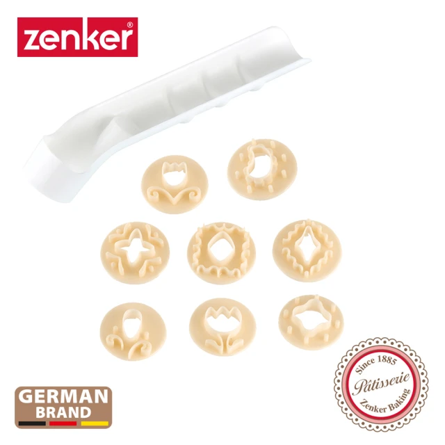 【德國Zenker】翻糖造型壓模八件組(三色隨機出貨)
