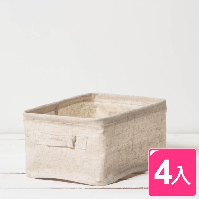 【真心良品】森活棉麻收納盒 小(4入)