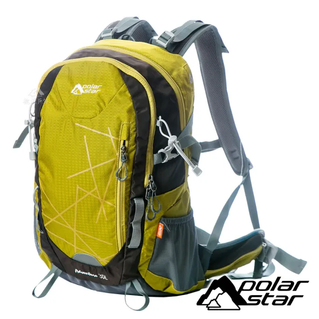 【PolarStar 桃源戶外】透氣網架背包30L『黃』P18713(自助旅行 多隔間 登山背包 後背包 肩背包 行李包)