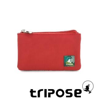 【tripose】漫遊系列巖紋簡約微旅萬用零錢包(番茄紅)