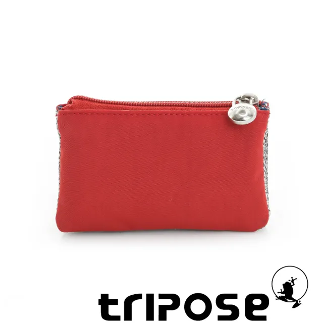 【tripose】漫遊系列岩紋簡約微旅萬用零錢包(番茄紅)