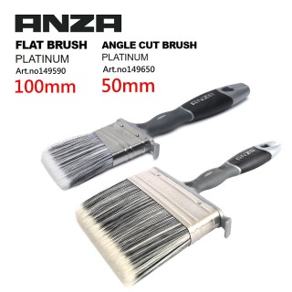 【Anza 瑞典原裝進口】歐洲刷具領導品牌 PLATINUM系列 水性/油性兩用 油漆刷(平面刷100mm+斜角刷50mm)