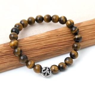 【玖飾時尚】PEACE琥珀色串珠手鍊(手環)