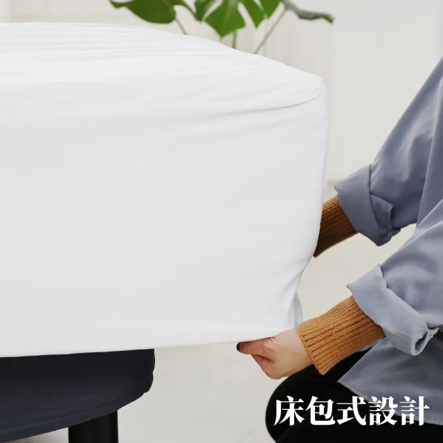 【EverSoft 寶貝墊】Nano銀離子抗菌 萌寵物必備 100%防蟎防水透氣雙效合一床包式保潔墊(雙人特大180x210cm)