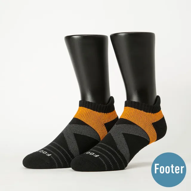 【Footer除臭襪】X型雙向輕壓力足弓船短襪-男款-局部厚(T106L-黑)