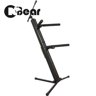 【CNBear】K-722-1B 雙層鍵盤琴架加裝麥克風架(臺灣品牌 臺灣製造)