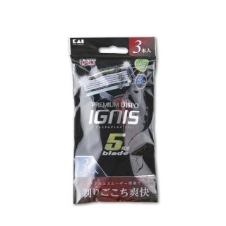 【KAI 貝印】貝印男用超硬5刃刮鬍刀x3入(男性 刮毛刀 修鬍)