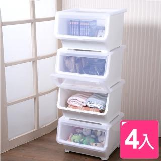 【KEYWAY 聯府】貝思塔易取式可疊收納箱38L(4入)