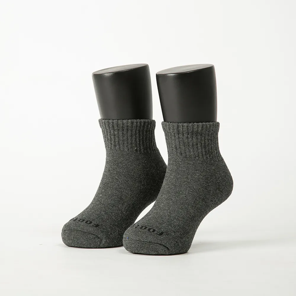 【FOOTER除臭襪】單色運動氣墊襪-童款-全厚底(ZH186-深灰)