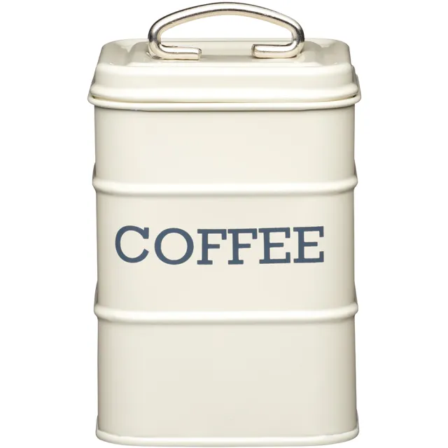 【KitchenCraft】復古咖啡收納罐 奶油黃(收納瓶 儲物罐 零食罐)