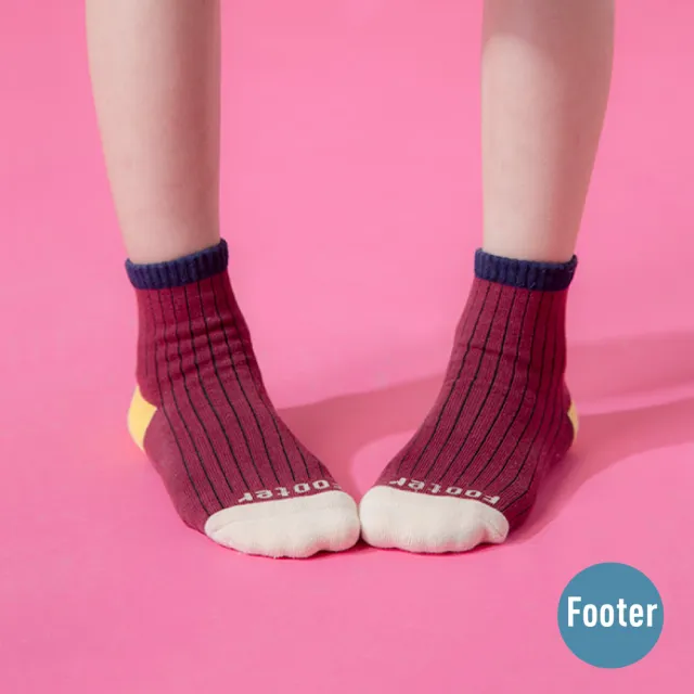 【Footer除臭襪】巧拼好繽友運動氣墊襪-童款-全厚底(ZH189-磚紅)