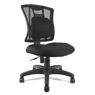 【DR. AIR】人體工學氣墊腰靠椅墊透氣辦公網椅(黑)