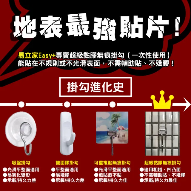 【Easy+ 易立家】八連勾(304不鏽鋼無痕掛勾 無痕貼 壁掛式廚房廚具餐具收納瀝水架) 