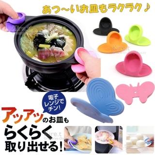 【kiret】矽膠防燙指墊 2入-贈輕量防水圍裙2入(隔熱手套 手指套 拇指套夾 隔熱夾 盤夾 鍋夾)