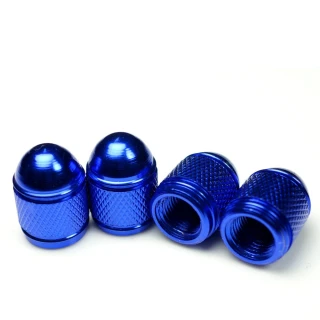 【Cotrax】鋁合金氣嘴蓋-螺型/藍色