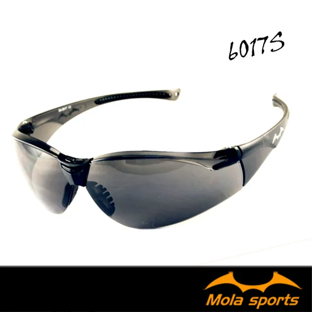 【MOLA】摩拉運動護目鏡安全太陽眼鏡防飛沫防塵防風深灰鏡片(超輕量 男女 6017s)