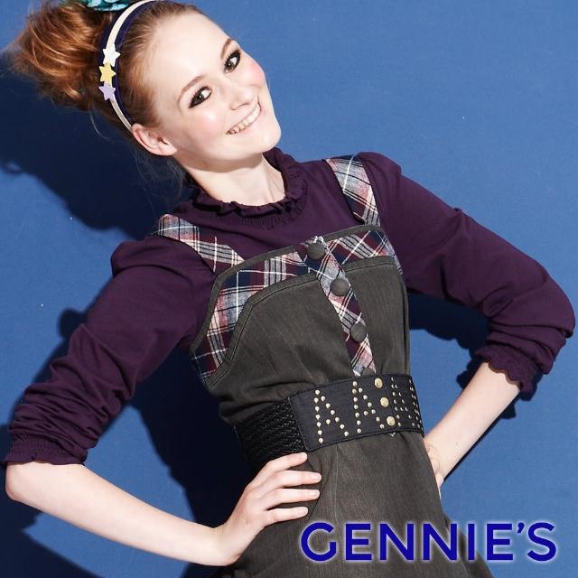 【Gennies 奇妮】舒適滾邊棉質上衣(黃/咖/藍/黑/芥末黃)