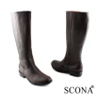 【SCONA 蘇格南】全真皮 經典簡約率性長靴(咖啡色 8784-2)