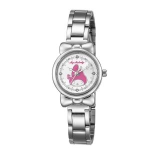 【HELLO KITTY】美樂蒂可愛蝴蝶結俏皮手錶(白/粉紅 LK697LWCI-P)