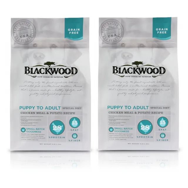 【BLACKWOOD 柏萊富】無穀全齡低敏純淨配方-5磅*2入(雞肉+豌豆)