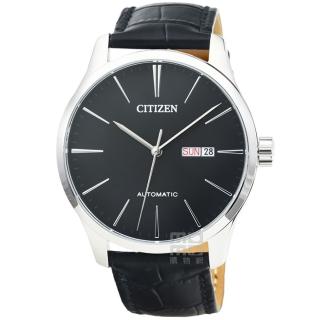 【CITIZEN 星辰】星辰大錶徑機械皮帶男錶-黑麵(NH8350-08E)