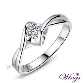 【WINGS】純銀八心八箭 戒指 知心 璀璨方晶鋯石擬真鑽戒(送禮 飾品 母親節 母親節禮物 禮盒 輕奢 質感)