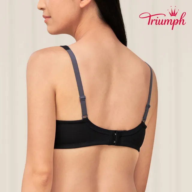 【Triumph 黛安芬】Home Bra-紓壓軟鋼圈D-E罩杯內衣(自信黑)