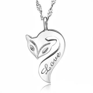 【I.Dear Jewelry】火狐狸-招桃花開運LOVE字狐狸銀項鍊(火狐狸)