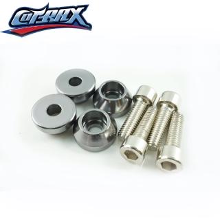 【Cotrax】輕量化鋁合金牌照框螺絲-圓型/鈦色(汽機車皆可適用)