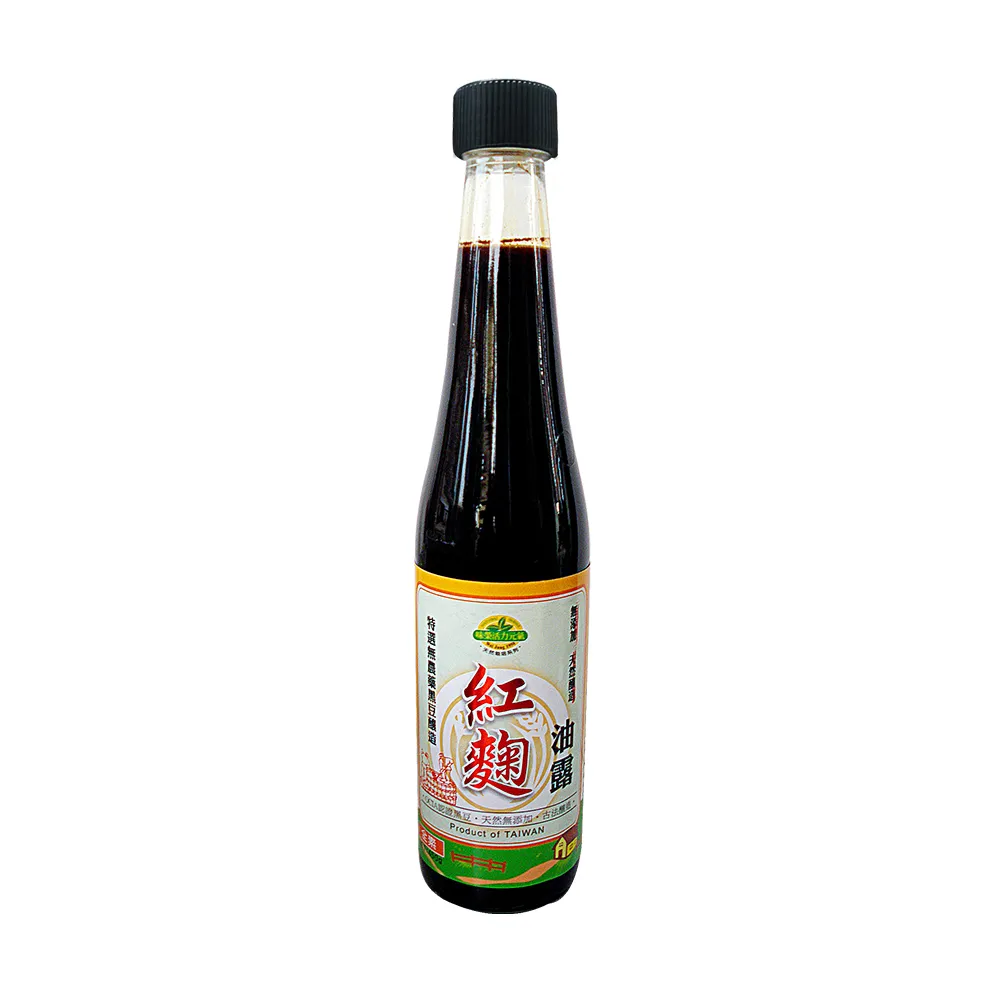 【味榮】純釀紅麴黑豆油露420ml(有效日期:2025/01/07)