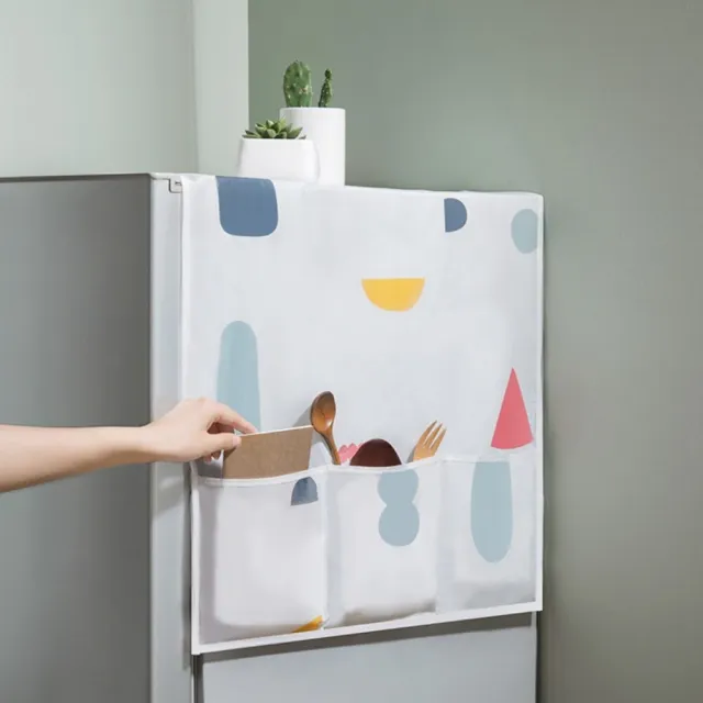 【Bunny】新防水透明印花冰箱櫥櫃收納掛袋防塵罩
