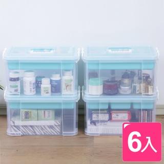 【KEYWAY 聯府】布蕾蒂手提雙層整理箱 15L(6入)
