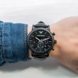 【EMPORIO ARMANI】亞曼尼 公司貨 三眼時計皮革精品錶(AR1970)