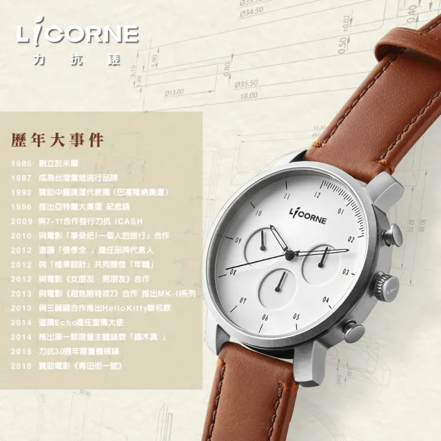 【LICORNE】力抗 品味時光都會手錶(藍/銀 LT120MWNI)