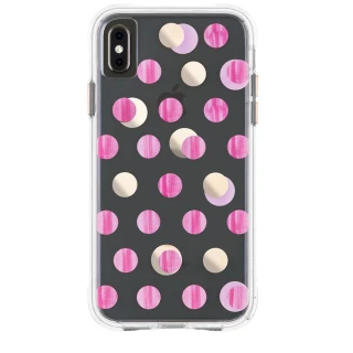 【美國 CASE-MATE】iPhone XS Max Wallpapers(絢麗畫布防摔手機保護殼 - 粉紅圓點)