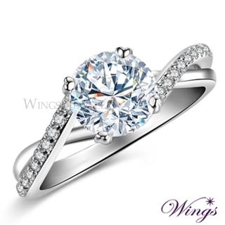 【WINGS】八心八箭戒指 比翼雙飛 璀璨方晶鋯石擬真鑽戒(送禮 飾品 母親節 母親節禮物 禮盒 輕奢 華麗)