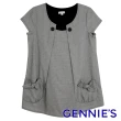 【Gennies 奇妮】造型領經典格紋上衣(淺灰格C3A64)