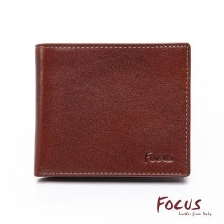 【FOCUS】真皮9卡透明窗左右翻男短夾FTB2950(義大利植鞣革/頭層牛皮/男皮夾)