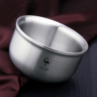 【PUSH!】餐具304不鏽鋼碗防摔防燙飯碗雙層加厚泡麵碗湯碗14.5CM(E108-2)