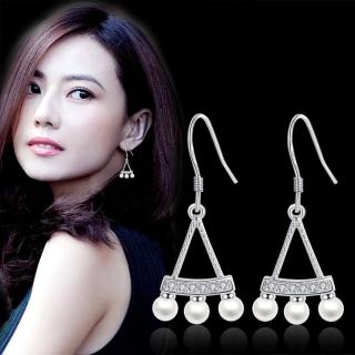 【I.Dear Jewelry】幸福美滿-韓國氣質垂墜珍珠名媛款銀耳勾耳環(幸福美滿)