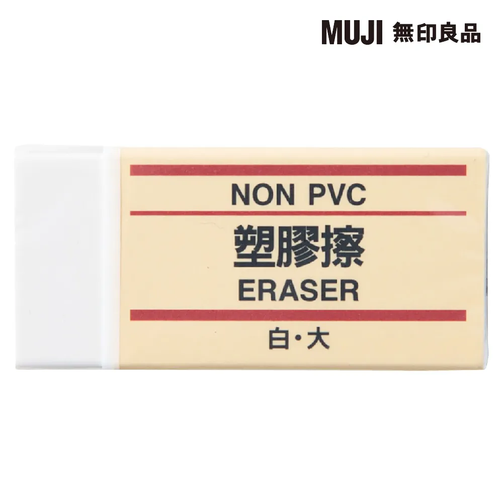 【MUJI 無印良品】塑膠擦/白.大