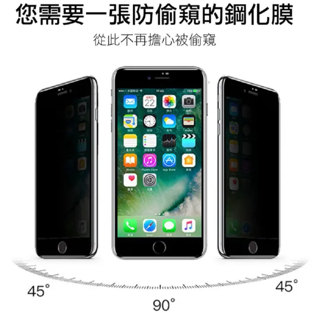 iPhone8 7 Plus 保護貼防窺防藍光手機玻璃鋼化膜(3入 7PLUS保護貼 8PLUS保護貼)
