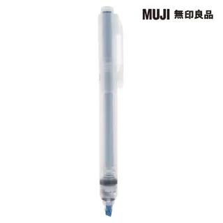 【MUJI 無印良品】PP按壓螢光筆/藍