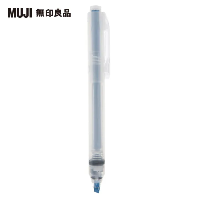 【MUJI 無印良品】PP按壓螢光筆/藍