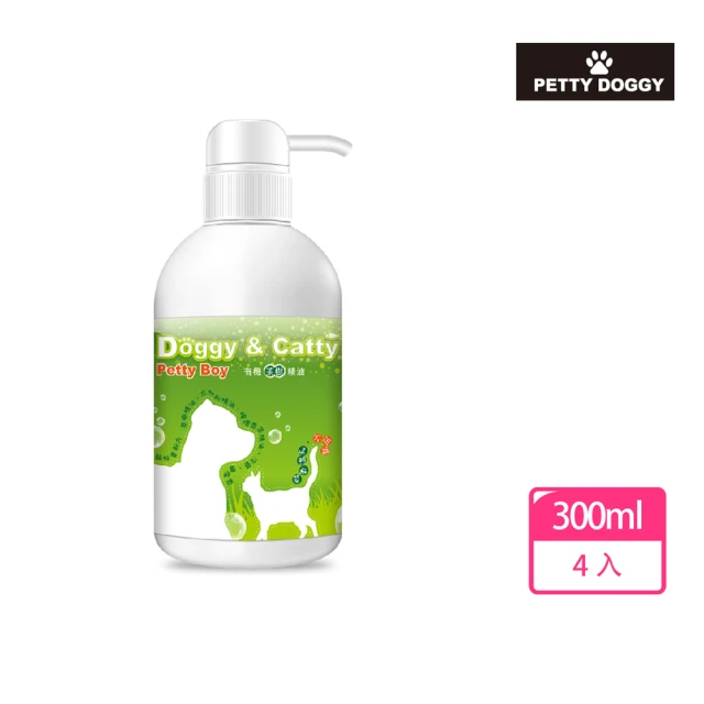 Petty Boy 茶樹精油清爽潔淨驅蚊蟲不癢不流淚配方洗毛精 300ml*4入(隨機出貨_即期/福利/補充瓶)