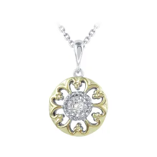 【King Star】花戀18K金天然鑽石項鍊(贈名品香水)