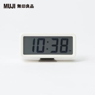 【MUJI 無印良品】數位時鐘/小/附鬧鐘功能/白色