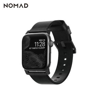 【美國NOMAD】Apple Watch 45/44/42mm專用 HORWEEN質樸黑皮革錶帶(Apple Watch 全系列適用)