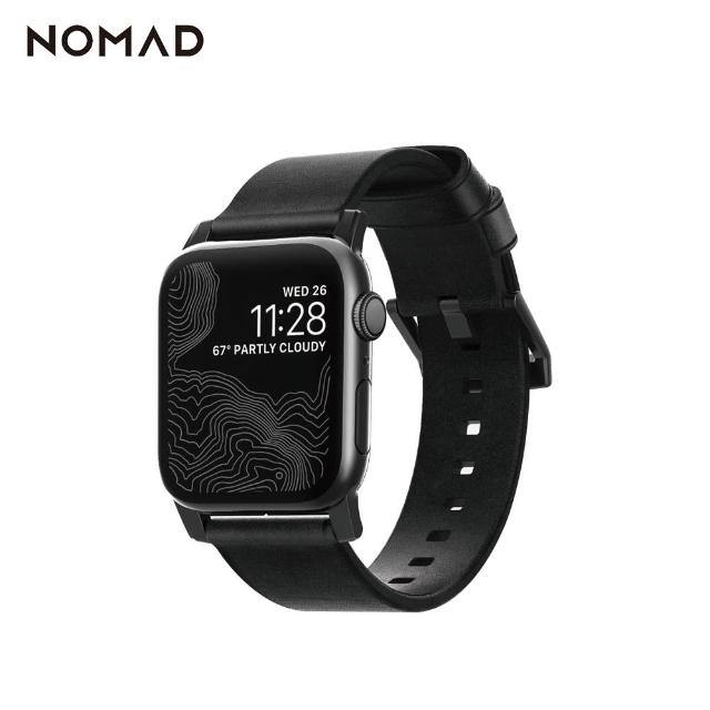 【美國NOMAD】Apple Watch 49/46/45/44mm專用 HORWEEN質樸黑皮革錶帶(Apple Watch 全系列適用)